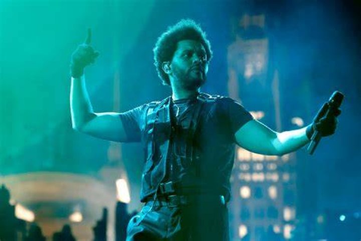The Weeknd performing 
