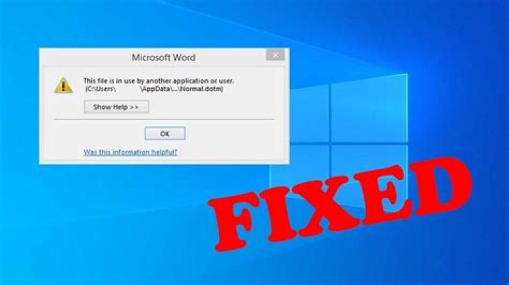 This file is in use by another application or user [Fix]
