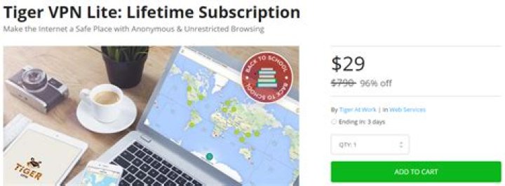 TigerVPN Lite lifetime subscription only $29