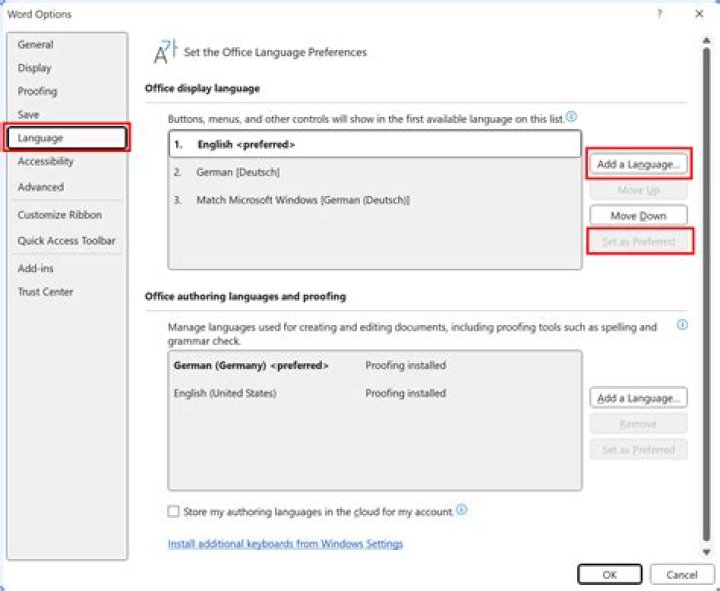 Time and Language Microsoft Word