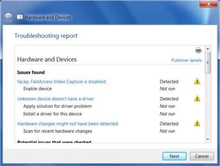 troubleshoot hardware and devices