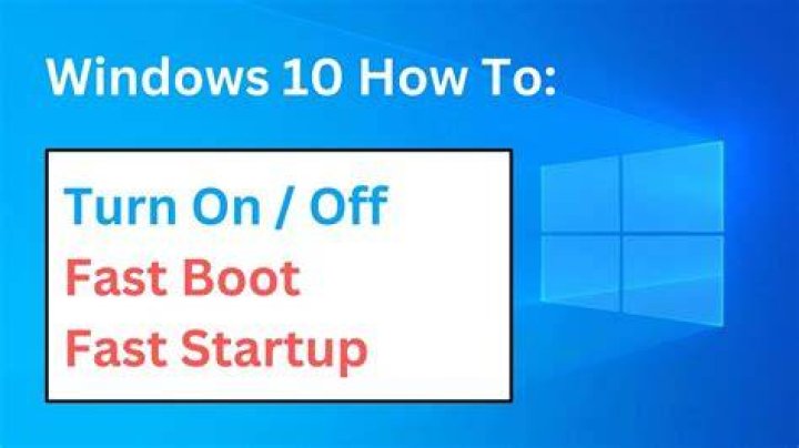 turn off fast startup windows 10