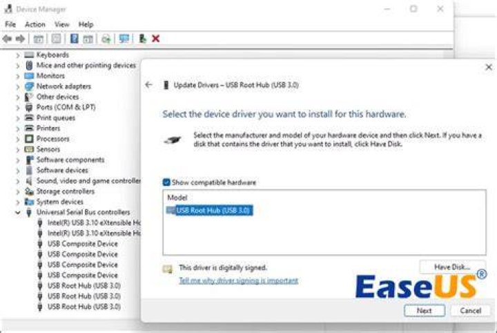 Update USB Root Hub driver
