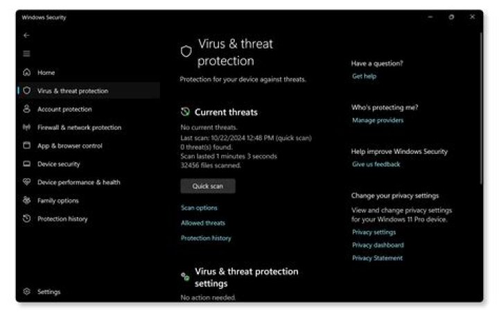 The Virus & threat protection tab Virus & threat protection tab Windows Error Reporting Event ID 1001