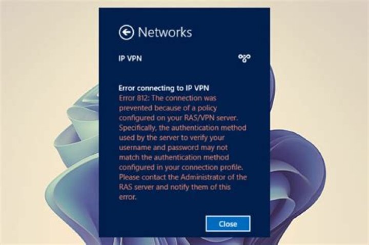 VPN Error 812 in Windows 10