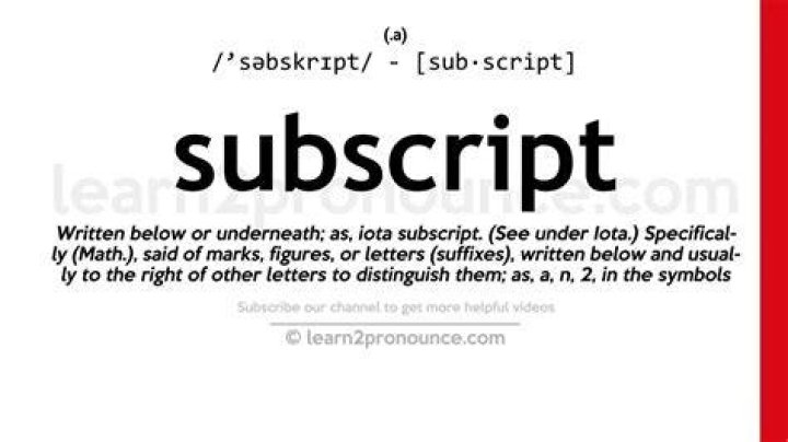 What Does Subscript Mean