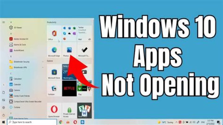 Windows 10 apps not opening