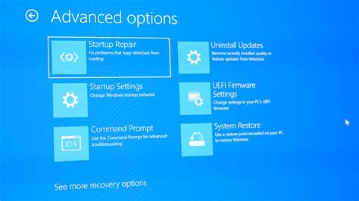 Windows advanced startup options