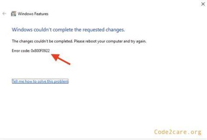 Windows couldn't complete the requested changes