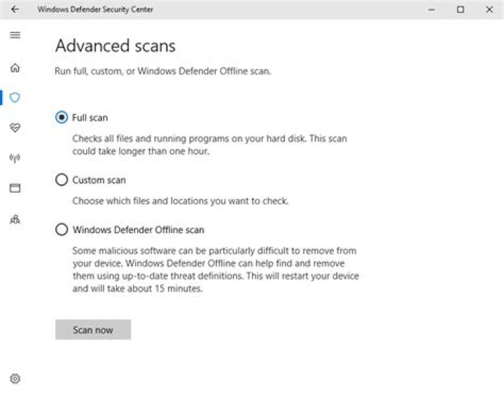 windows defender advanced scan