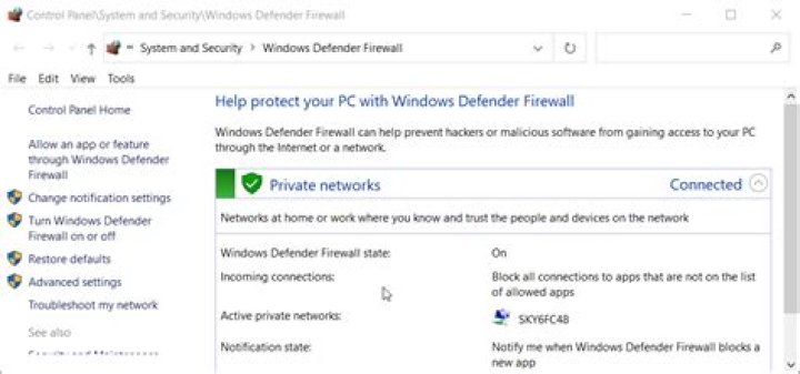 The Windows Defender Firewall applet Windows Defender Firewall ethernet spiking in task manager