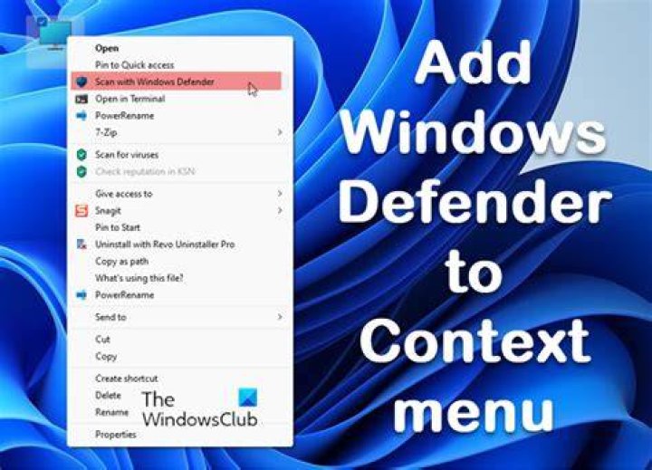 windows defender scan context menu regedit