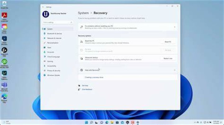 Windows recovery settings