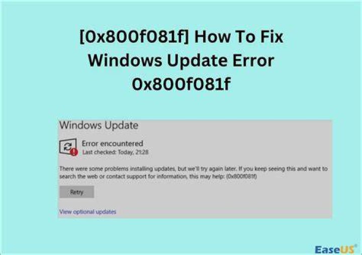 Windows Update database error 0x800f081f
