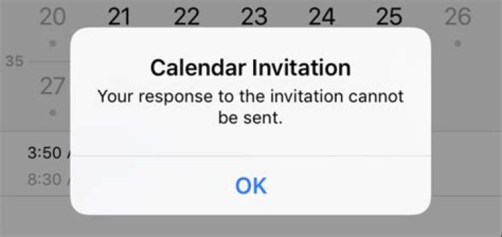 Your response to the invitation cannot be sent