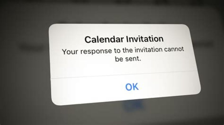 your response to the invitation cannot be sent